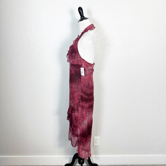 Vintage Deadstock Y2K Fairy Grunge Whimsigoth HOCO Halter Asymmetrical Dress L - Picture 6 of 14